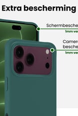 BASEY. BASEY. iPhone 18 Pro Hoesje Siliconen Met Screenprotector Met Dichte Notch - Donkergroen
