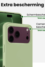 BASEY. BASEY. iPhone 18 Pro Hoesje Siliconen Met Screenprotector Met Dichte Notch - Groen