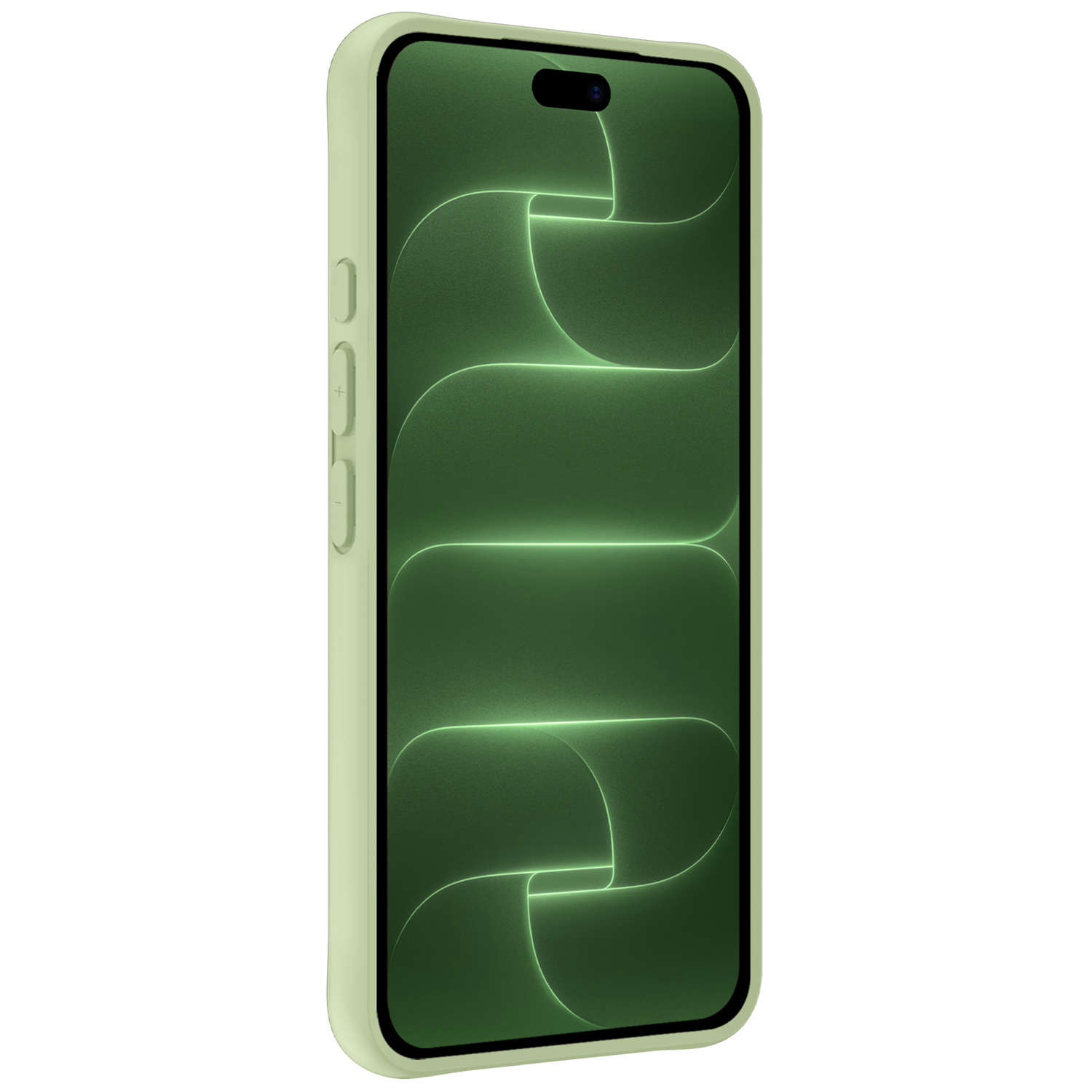BASEY. BASEY. iPhone 18 Pro Hoesje Siliconen Met Screenprotector Met Dichte Notch - Groen