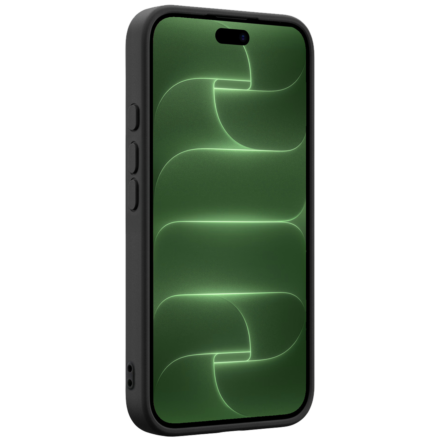 BASEY. BASEY. iPhone 18 Pro Hoesje Siliconen Met Screenprotector Met Dichte Notch - Zwart