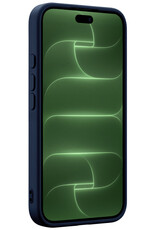 BASEY. BASEY. iPhone 18 Pro Hoesje Siliconen Met 2x Screenprotector Met Dichte Notch - Donkerblauw