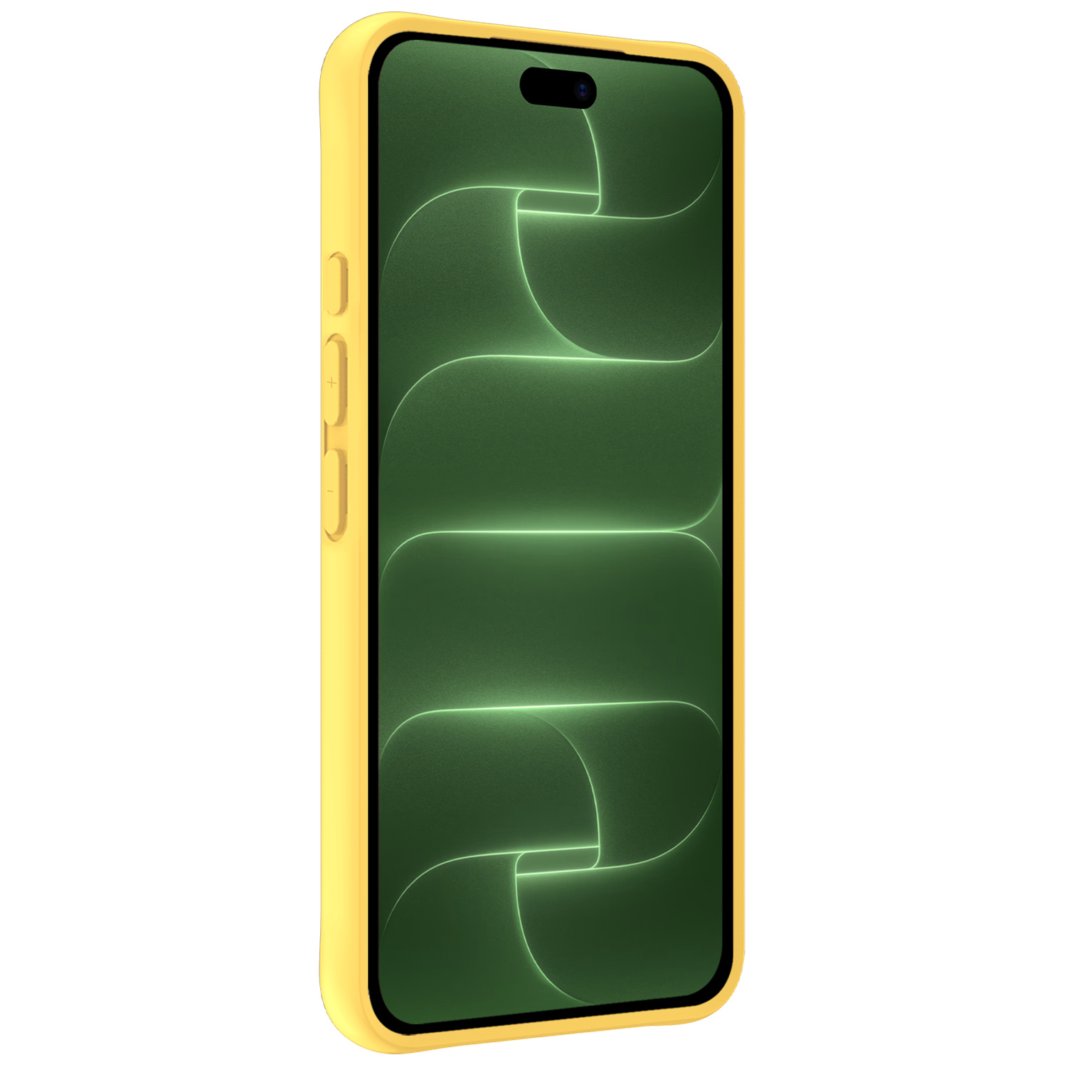 BASEY. BASEY. iPhone 18 Pro Hoesje Siliconen Met 2x Screenprotector Met Dichte Notch - Geel