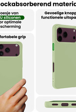 BASEY. BASEY. iPhone 18 Pro Hoesje Siliconen Met 2x Screenprotector Met Dichte Notch - Groen