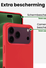 BASEY. BASEY. iPhone 18 Pro Hoesje Siliconen Met 2x Screenprotector Met Dichte Notch - Rood