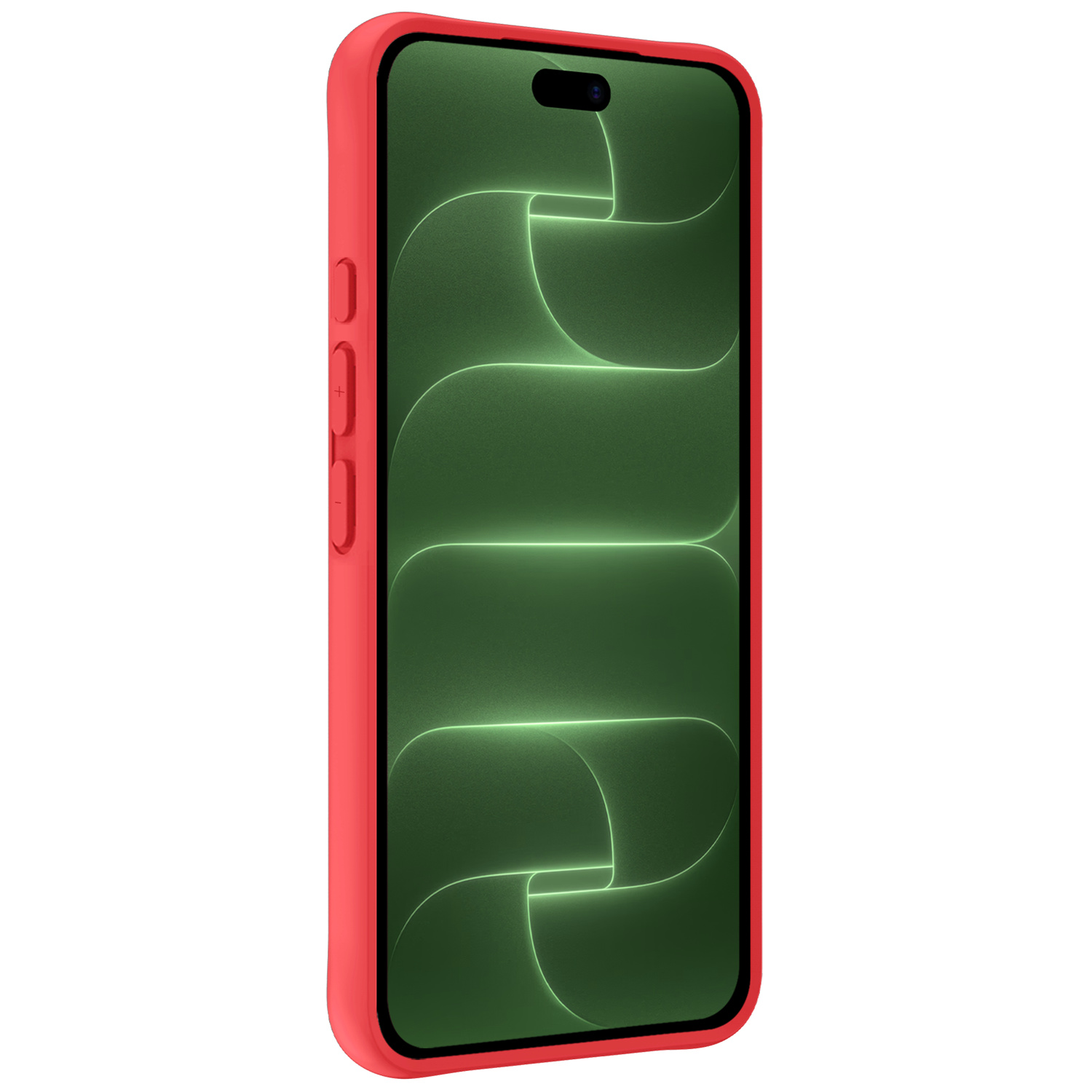 BASEY. BASEY. iPhone 18 Pro Hoesje Siliconen Met 2x Screenprotector Met Dichte Notch - Rood