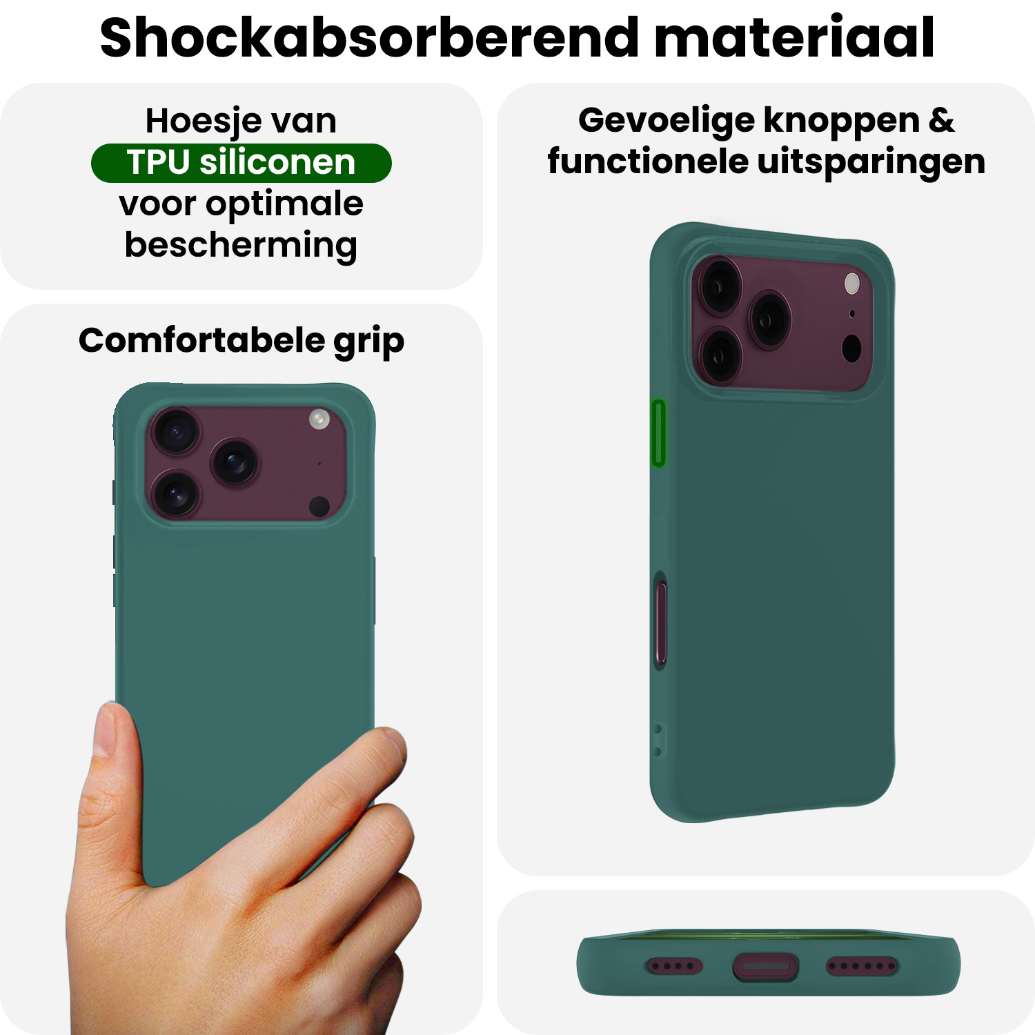 BASEY. BASEY. iPhone 18 Pro Max Hoesje Siliconen - Donkergroen