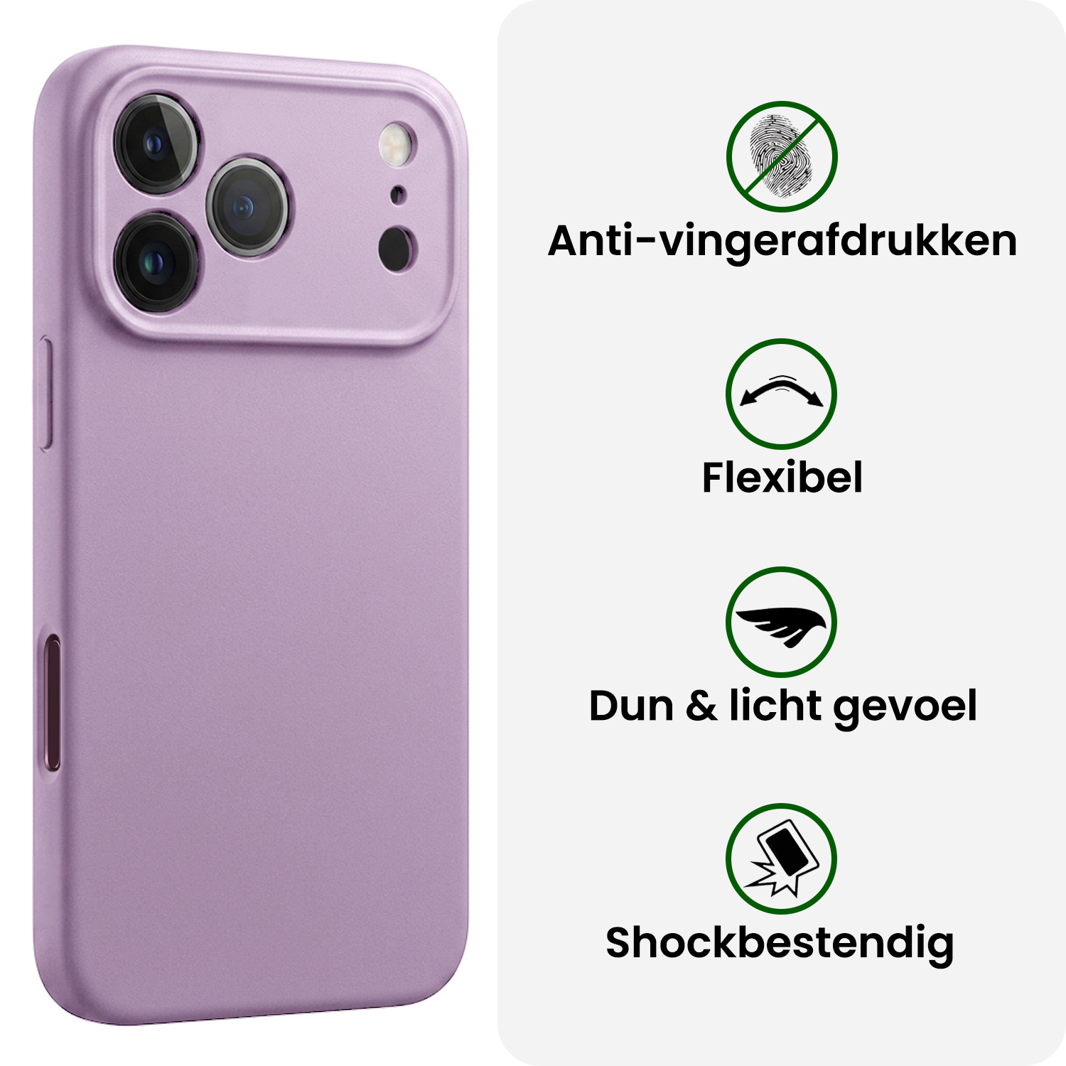 BASEY. BASEY. iPhone 18 Pro Max Hoesje Siliconen - Lila