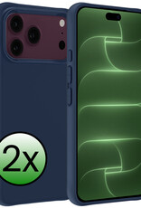 BASEY. BASEY. iPhone 18 Pro Max Hoesje Siliconen - Donkerblauw - 2 PACK