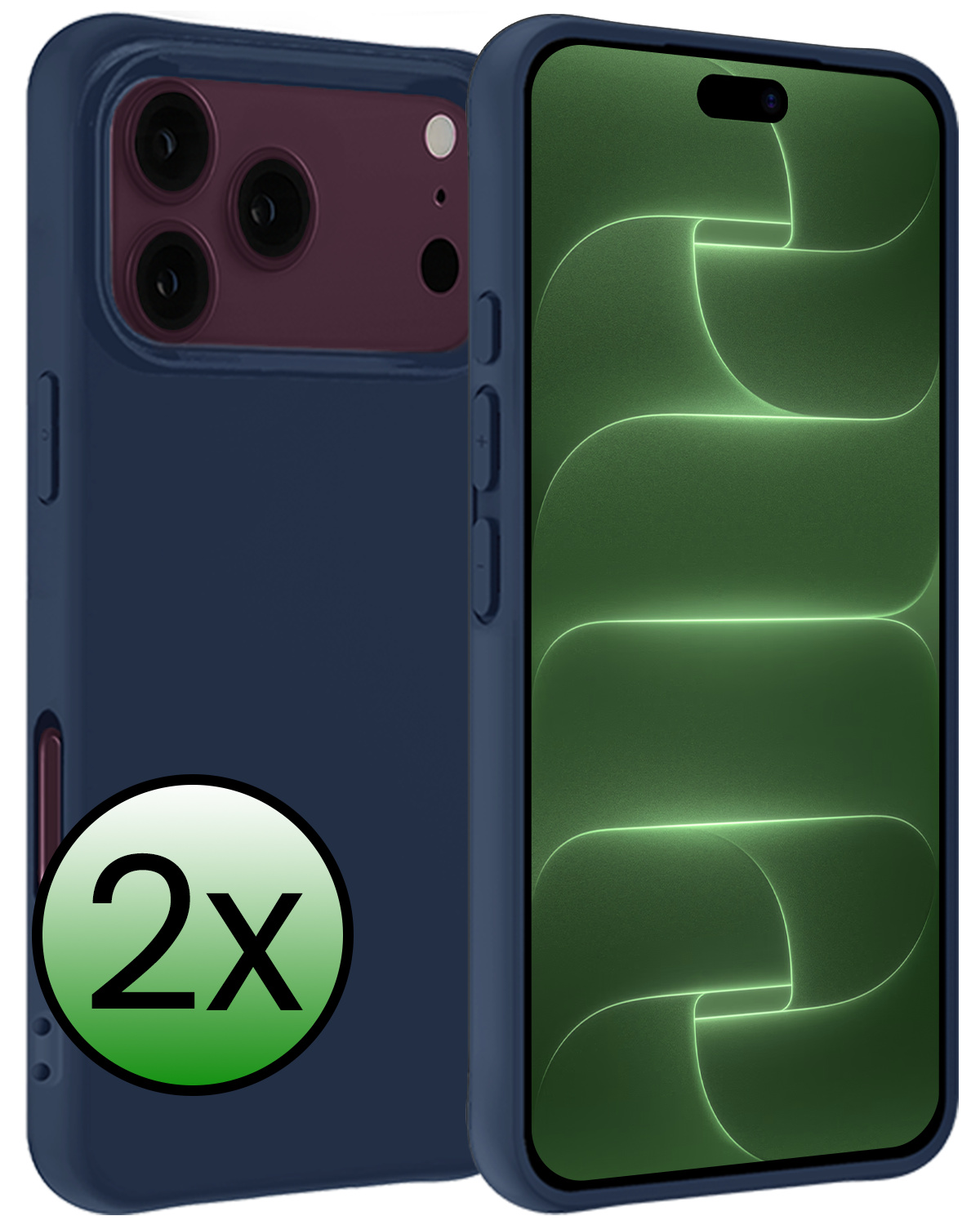BASEY. BASEY. iPhone 18 Pro Max Hoesje Siliconen - Donkerblauw - 2 PACK