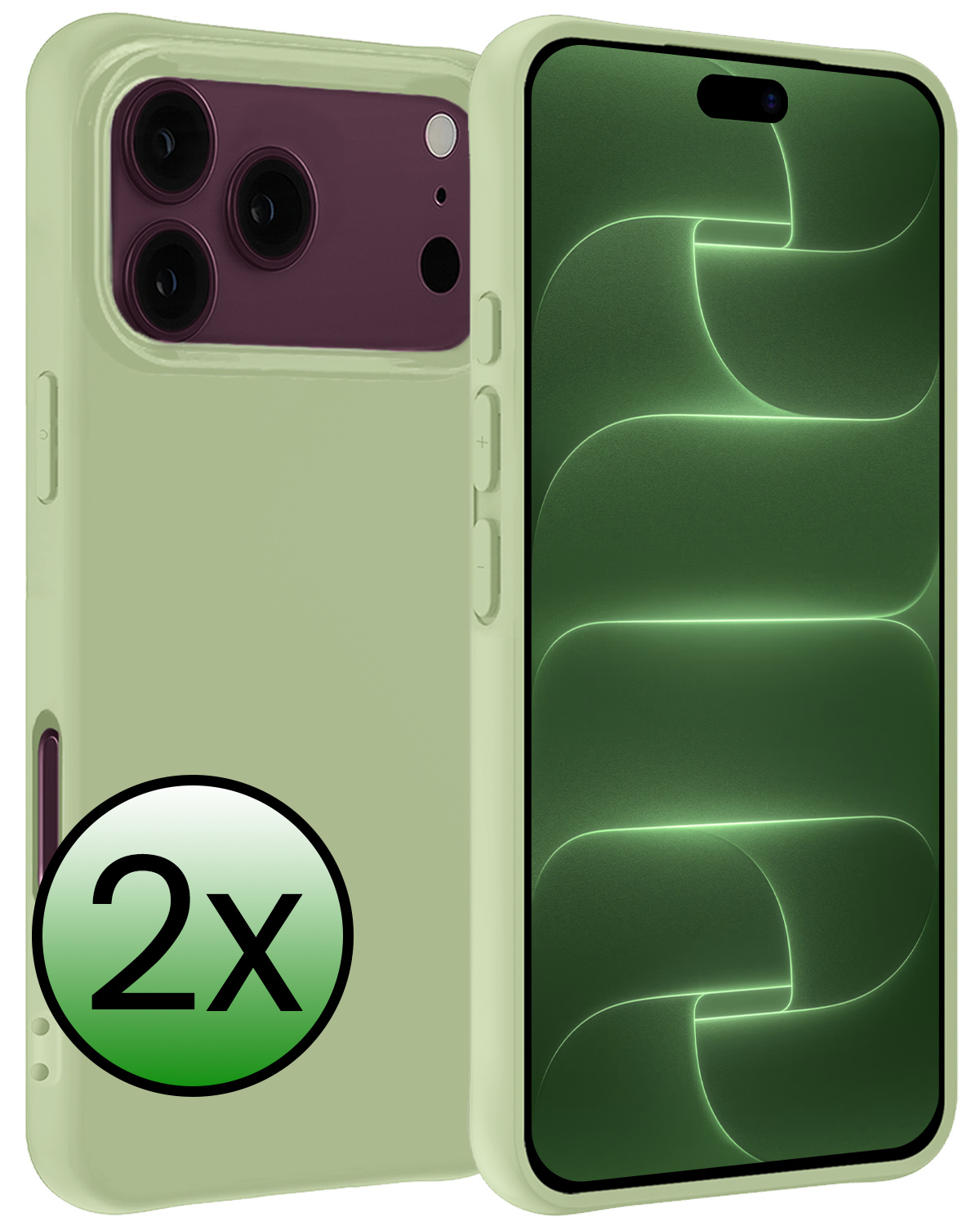 BASEY. BASEY. iPhone 18 Pro Max Hoesje Siliconen - Groen - 2 PACK