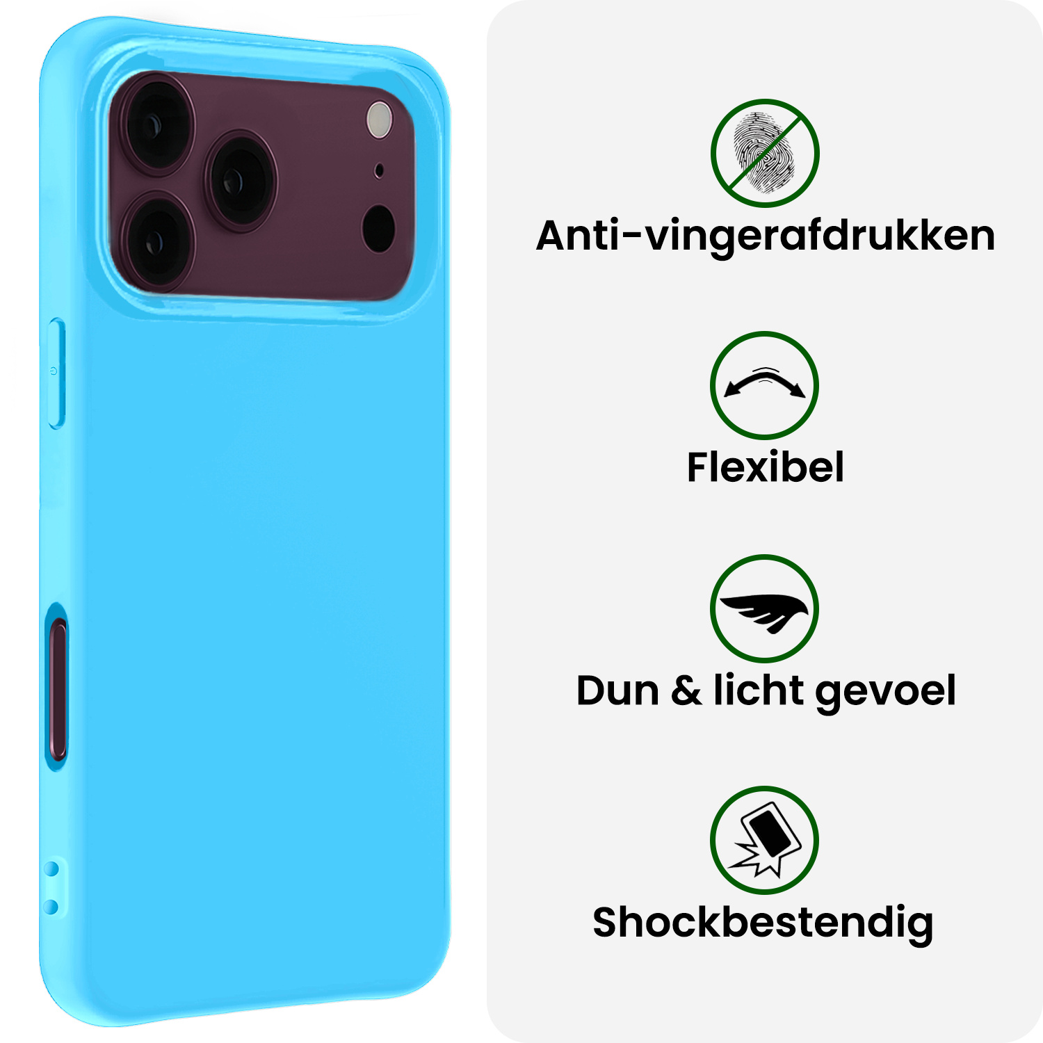 BASEY. BASEY. iPhone 18 Pro Max Hoesje Siliconen - Lichtblauw - 2 PACK