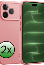 BASEY. BASEY. iPhone 18 Pro Max Hoesje Siliconen - Lichtroze - 2 PACK