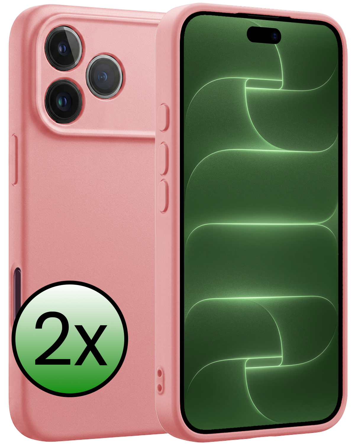 BASEY. BASEY. iPhone 18 Pro Max Hoesje Siliconen - Lichtroze - 2 PACK