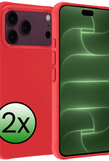BASEY. BASEY. iPhone 18 Pro Max Hoesje Siliconen - Rood - 2 PACK
