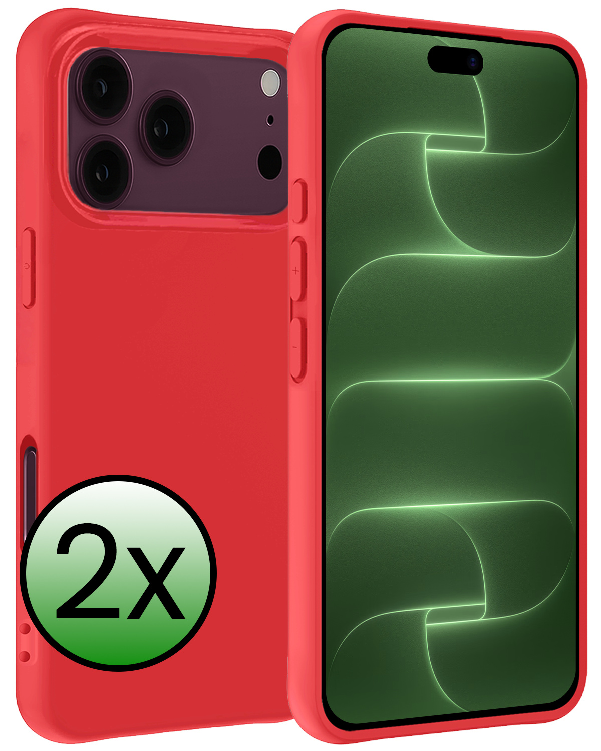 BASEY. BASEY. iPhone 18 Pro Max Hoesje Siliconen - Rood - 2 PACK