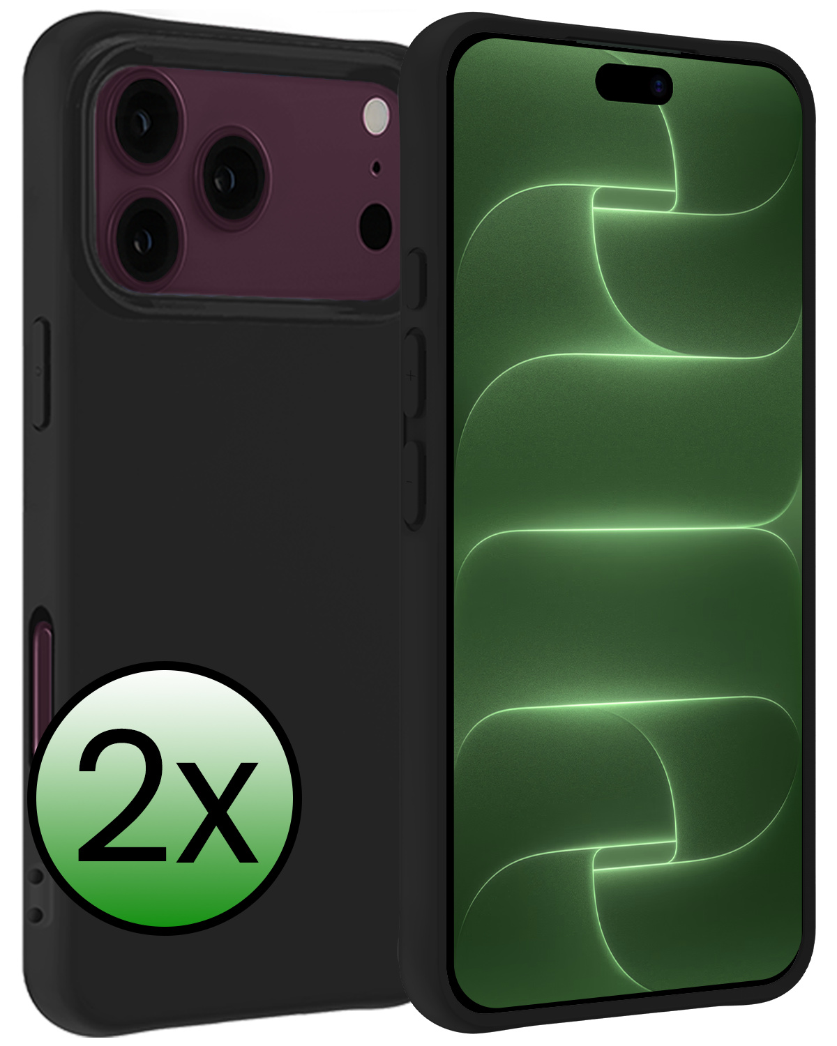 BASEY. BASEY. iPhone 18 Pro Max Hoesje Siliconen - Zwart - 2 PACK
