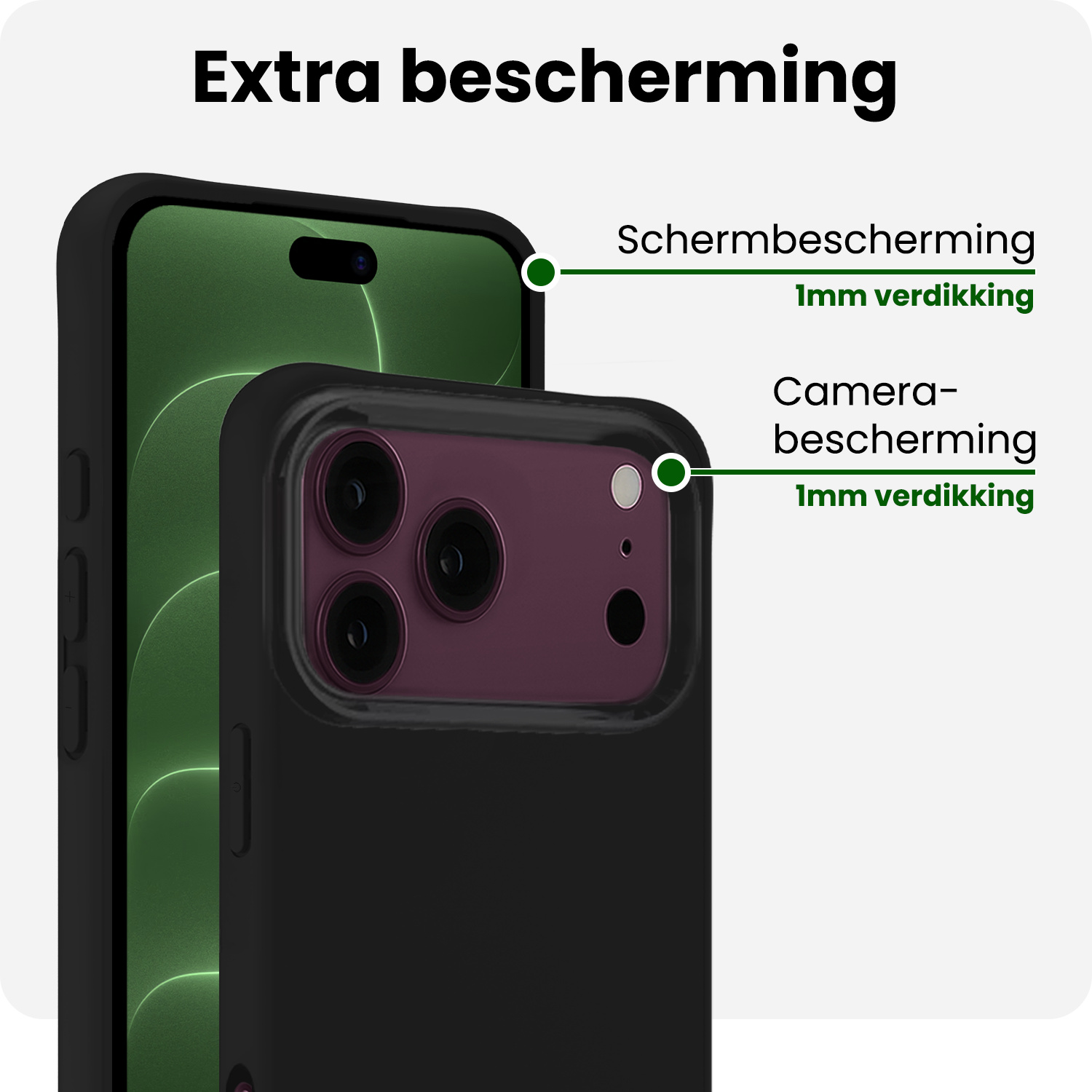 BASEY. BASEY. iPhone 18 Pro Max Hoesje Siliconen - Zwart - 2 PACK