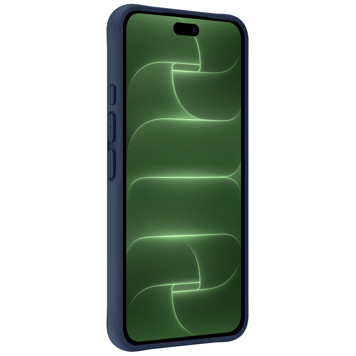 BASEY. BASEY. iPhone 18 Pro Max Hoesje Siliconen Met Screenprotector Met Dichte Notch - Donkerblauw
