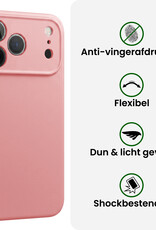 BASEY. BASEY. iPhone 18 Pro Max Hoesje Siliconen Met Screenprotector Met Dichte Notch - Lichtroze