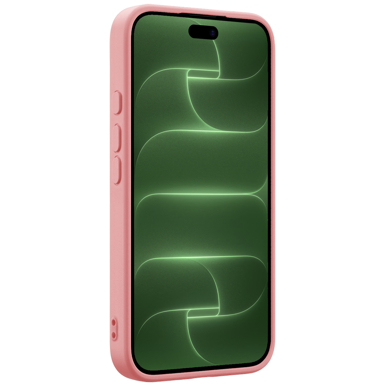 BASEY. BASEY. iPhone 18 Pro Max Hoesje Siliconen Met Screenprotector Met Dichte Notch - Lichtroze