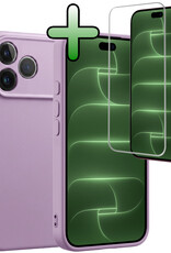 BASEY. BASEY. iPhone 18 Pro Max Hoesje Siliconen Met Screenprotector Met Dichte Notch - Lila
