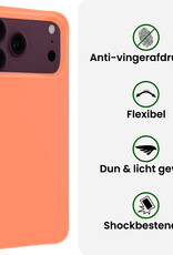 BASEY. BASEY. iPhone 18 Pro Max Hoesje Siliconen Met Screenprotector Met Dichte Notch - Perzik