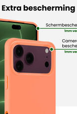BASEY. BASEY. iPhone 18 Pro Max Hoesje Siliconen Met Screenprotector Met Dichte Notch - Perzik
