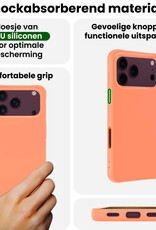 BASEY. BASEY. iPhone 18 Pro Max Hoesje Siliconen Met Screenprotector Met Dichte Notch - Perzik