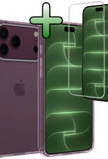 BASEY. BASEY. iPhone 18 Pro Max Hoesje Siliconen Met Screenprotector Met Dichte Notch - Transparant