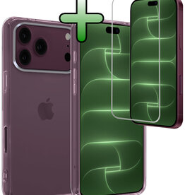 BASEY. BASEY. iPhone 18 Pro Max Hoesje Siliconen Met Screenprotector Met Dichte Notch - Transparant