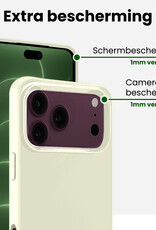 BASEY. BASEY. iPhone 18 Pro Max Hoesje Siliconen Met Screenprotector Met Dichte Notch - Wit
