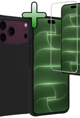 BASEY. BASEY. iPhone 18 Pro Max Hoesje Siliconen Met Screenprotector Met Dichte Notch - Zwart