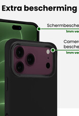 BASEY. BASEY. iPhone 18 Pro Max Hoesje Siliconen Met Screenprotector Met Dichte Notch - Zwart