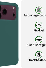 BASEY. BASEY. iPhone 18 Pro Max Hoesje Siliconen Met 2x Screenprotector Met Dichte Notch - Donkergroen