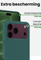 BASEY. BASEY. iPhone 18 Pro Max Hoesje Siliconen Met 2x Screenprotector Met Dichte Notch - Donkergroen