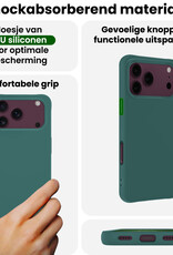 BASEY. BASEY. iPhone 18 Pro Max Hoesje Siliconen Met 2x Screenprotector Met Dichte Notch - Donkergroen