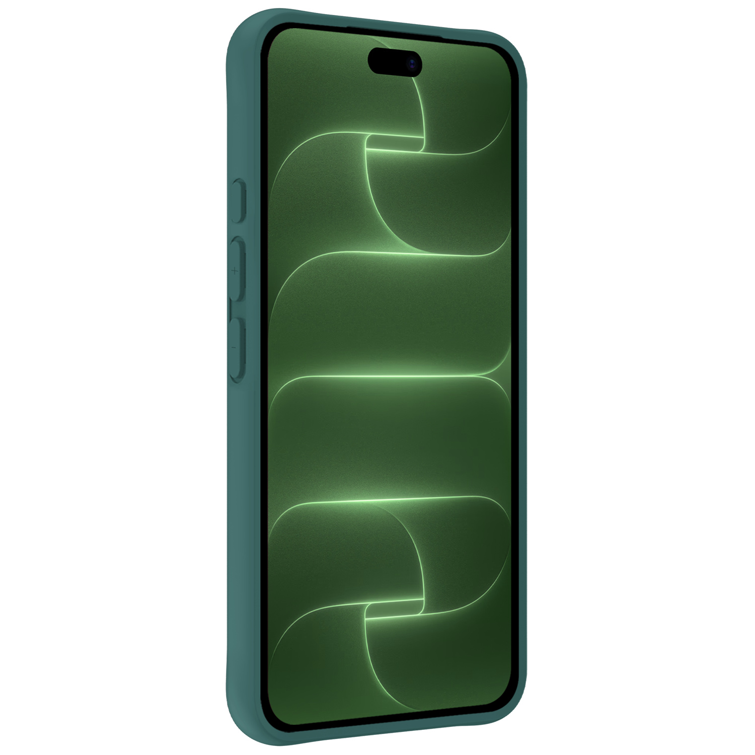 BASEY. BASEY. iPhone 18 Pro Max Hoesje Siliconen Met 2x Screenprotector Met Dichte Notch - Donkergroen