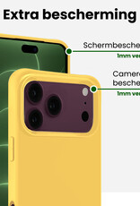 BASEY. BASEY. iPhone 18 Pro Max Hoesje Siliconen Met 2x Screenprotector Met Dichte Notch - Geel
