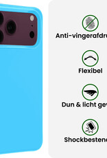 BASEY. BASEY. iPhone 18 Pro Max Hoesje Siliconen Met 2x Screenprotector Met Dichte Notch - Lichtblauw