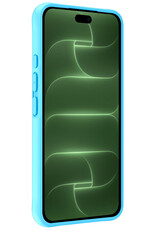 BASEY. BASEY. iPhone 18 Pro Max Hoesje Siliconen Met 2x Screenprotector Met Dichte Notch - Lichtblauw