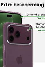 BASEY. BASEY. iPhone 18 Pro Max Hoesje Siliconen Met 2x Screenprotector Met Dichte Notch - Transparant