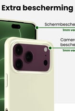 BASEY. BASEY. iPhone 18 Pro Max Hoesje Siliconen Met 2x Screenprotector Met Dichte Notch - Wit