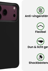 BASEY. BASEY. iPhone 18 Pro Max Hoesje Siliconen Met 2x Screenprotector Met Dichte Notch - Zwart