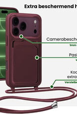 BASEY. BASEY. iPhone 18 Pro Hoesje Pashouder met Koord - Aubergine