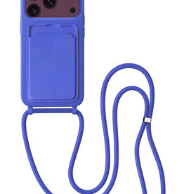 BASEY. BASEY. iPhone 18 Pro Hoesje Pashouder met Koord - Fel Blauw