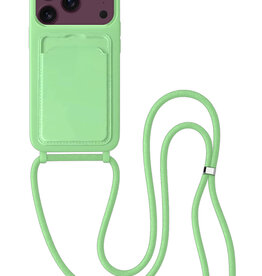 BASEY. BASEY. iPhone 18 Pro Hoesje Pashouder met Koord - Groen