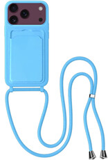 BASEY. BASEY. iPhone 18 Pro Hoesje Pashouder met Koord - Lichtblauw
