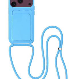 BASEY. BASEY. iPhone 18 Pro Hoesje Pashouder met Koord - Lichtblauw