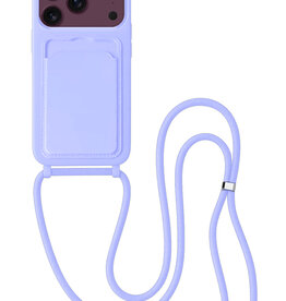 BASEY. BASEY. iPhone 18 Pro Hoesje Pashouder met Koord - Lila