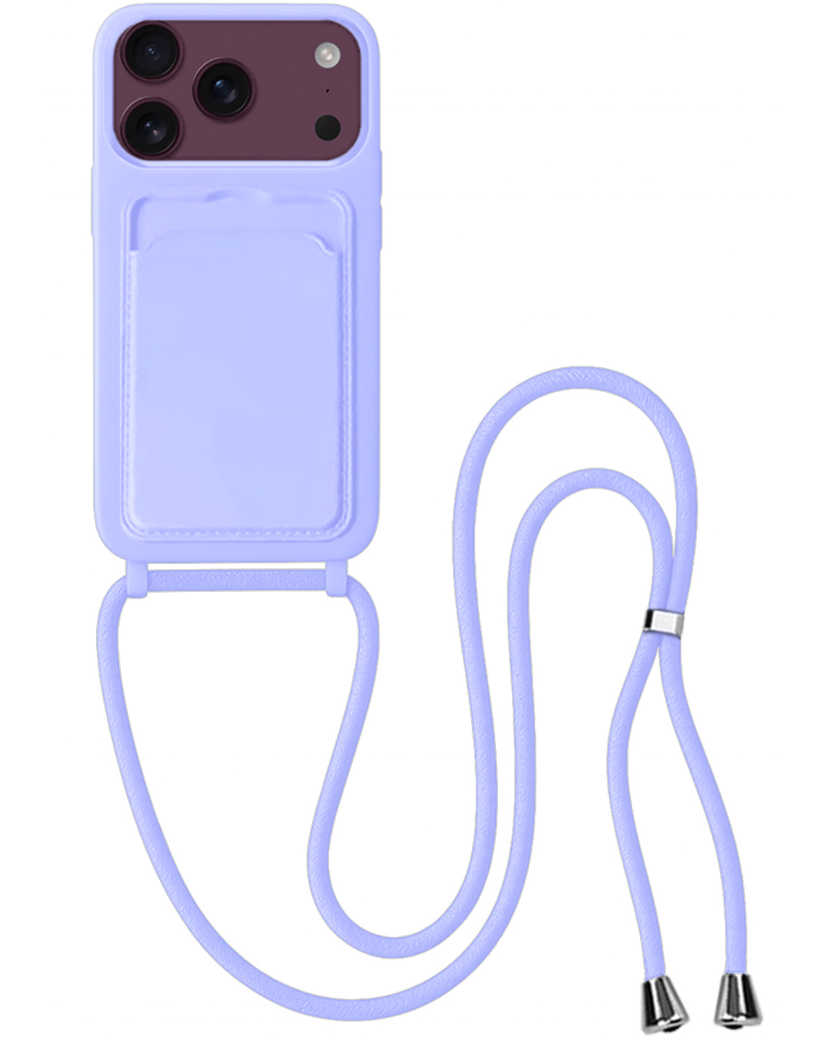 BASEY. BASEY. iPhone 18 Pro Hoesje Pashouder met Koord - Lila